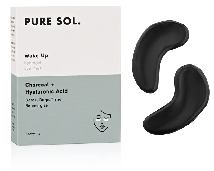 Collagen Wake Up Hydrogel Eye Mask Charcoal + Hyaluronic Acid for Gift for Mother's Day