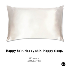 Load image into Gallery viewer, Pure Sol. Mulberry Silk Pillowcase 22 momme Ivory Standard / Queen Size