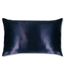 Load image into Gallery viewer, Pure Sol. Mulberry Silk Pillowcase Navy for Beauty Sleep 